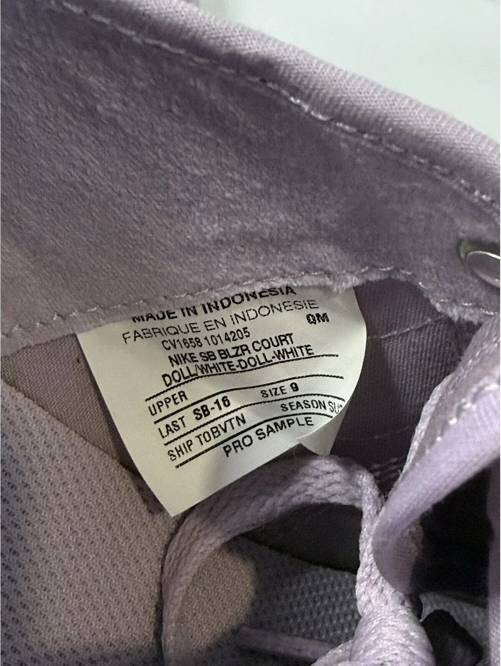Nike Blazer Court SB “Doll” CV1658-501 Sneakers Shoes Sz 9 Purple Sample NWOB